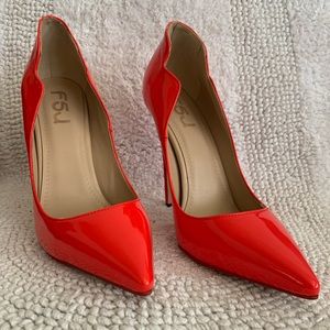 F5J Womens Red Pumps Size 7 Medium (B  M) (4126403)